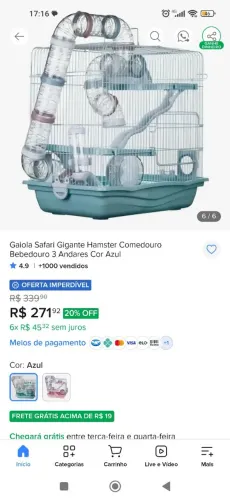 Gaiola hamster 