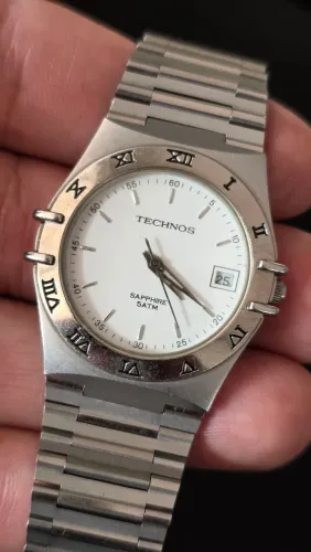 Relógio Technos Saphire 30mm aço cirúrgico calibre Miyota 2315 vintage original ultrafino