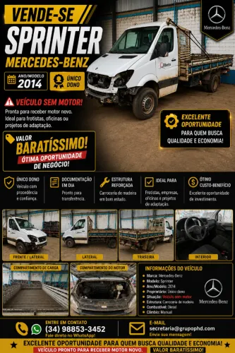 Mercedes-Benz Sprinter 415 Furgão Curto T.b. 2.2 Dies. 2014