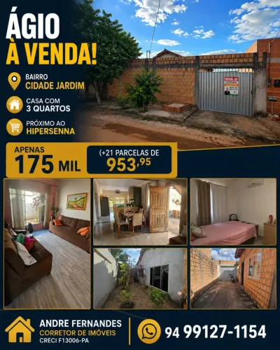 OPORTUNIDADE ÁGIO DE CASA NO CIDADE JARDIM! FALTAM 21X953,00