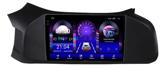 Central Multimídia Android 14 Octacore 9 Pol. 4Gb/64Gb 4G Carplay Onix Joy 2016 a 2018