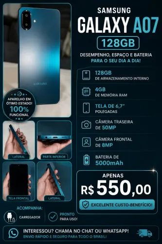 Celular ideal para redes sociais, estudos, trabalho e dia a dia.
