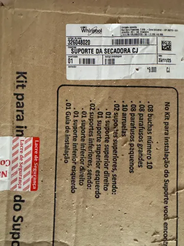 Kit instalação parede secadora Brastemp