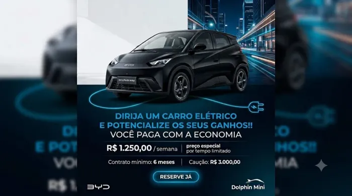 Aluguel de Dolphin mini 2026 para motorista de app