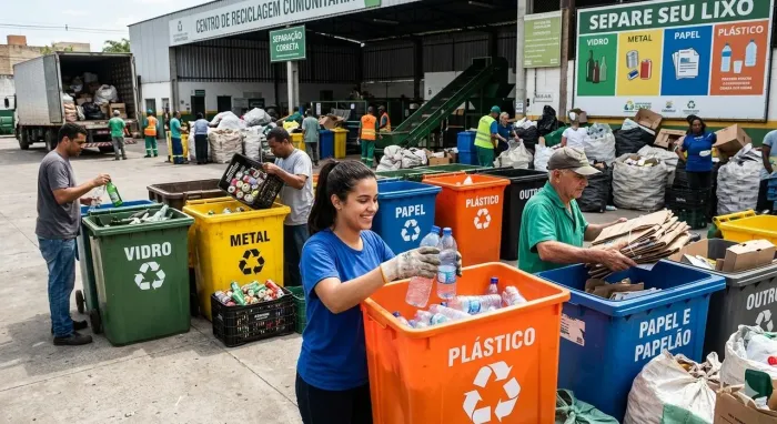 Serviço de descarte resíduos reciclável