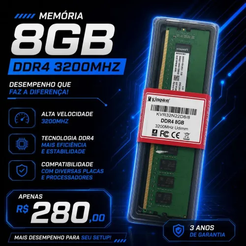 Memoria kingston 8gb ddr4 3200mhz