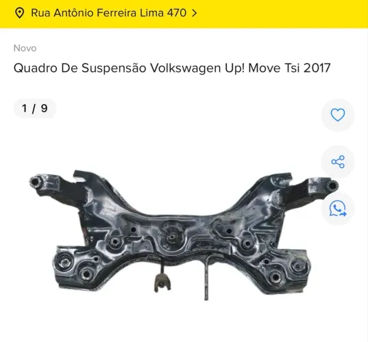 QUADRO SUSPENSÃO VOLKSWAGEN UP! TSI 2017 