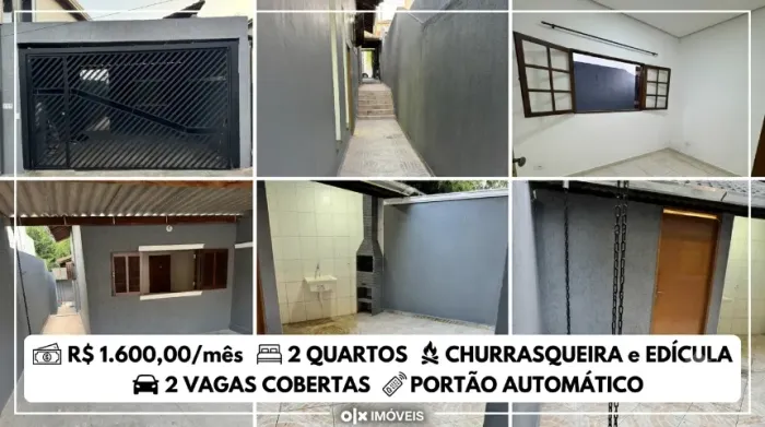 Casa térrea em Cotia com 2 Qts, Quintal Gourmet, Edícula e 2 Vagas c/ portão automático