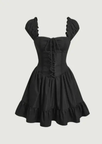 Vestido preto/gótico com corset