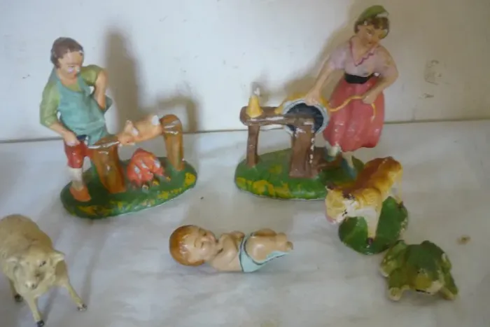 Presépio 22 Peças - Gesso Antigo Anos 1960/70