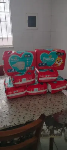 Fraldinhas Pampers Super Sequinha 7 pacotes de frauda Tamanho P|42 fraldas em cada pacote