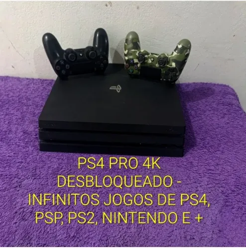 PS4 Pro 4k D3sbl0queado - FIFA 27 e muito ++ - Ac cartão