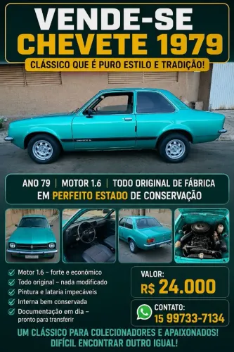 Chevrolet Chevette L / SL / Sl/e / DL / SE 1.6 1979