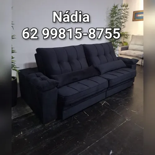 SOFÁ RETRÁTIL PRETO 2.50