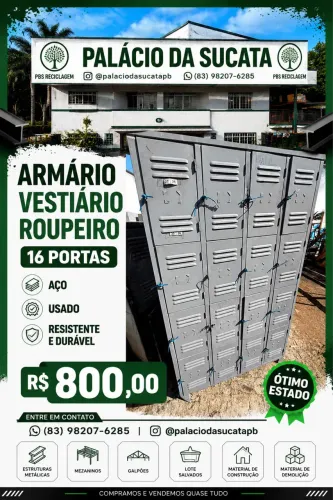 ARMÁRIO VESTIÁRIO ROUPEIRO 16 PORTAS