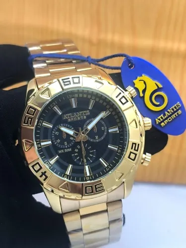 Relógio masculino novo Atlantis original prova d'água