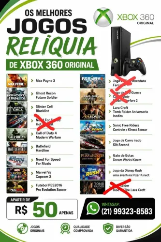 Os Melhores Jogos Reliquia de xbox 360 Original