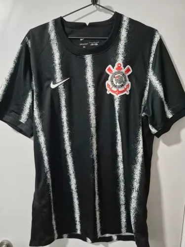 Camiseta Corinthians Preta listrada Willian 10 tamanho G