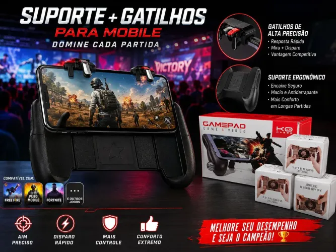 Suporte para Celular + Gatilhos Freefire L1 R1 Par 