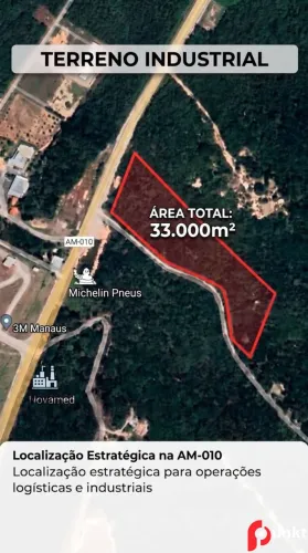 Terreno Industrial à venda, 33000 m² por R$ 2.475.000 - AM-010 - Manaus/AM