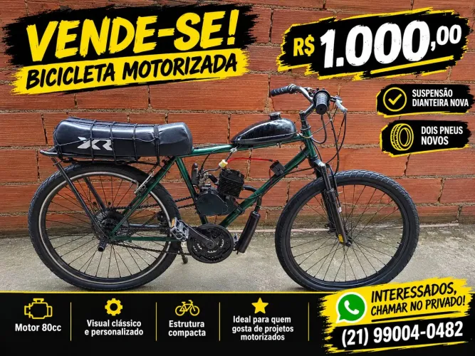 Bicicleta motorizada 80cc nova