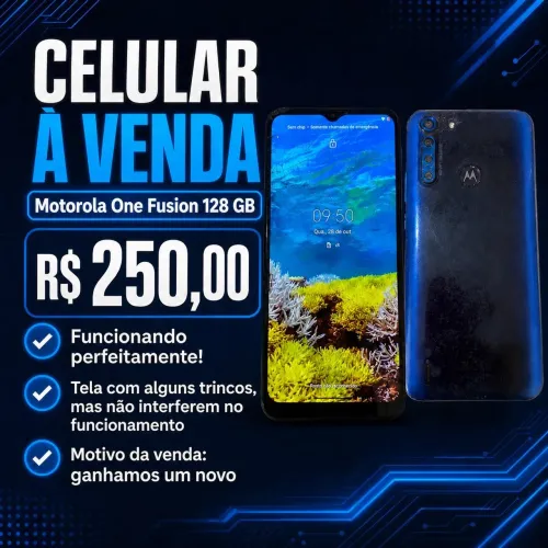 Motorola one fusion muito bom para o dia dia e baixei o valor pq estou precisando vender