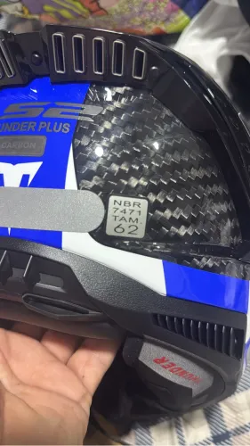 Capacete LS2 F805 Thunder Carbon Racing 1 Preto Azul e Branco 