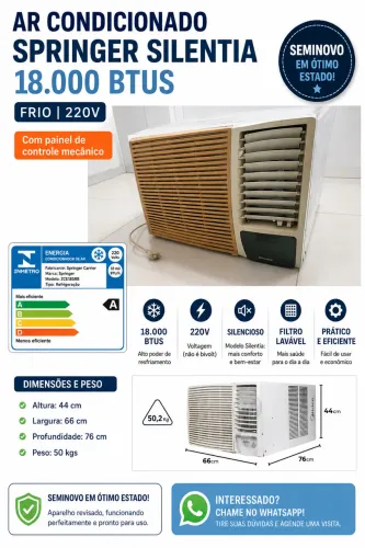Ar-condicionado Midea 18.000 BTUS 220v