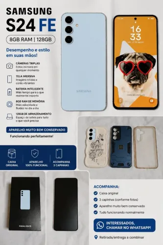 VENDE-SE SAMSUNG GALAXY S24 FE EXCELENTE ESTADO