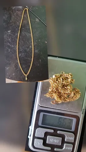 Corrente + Pingente Pepita 