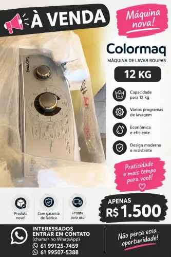 Máquina de lavar zera sem uso