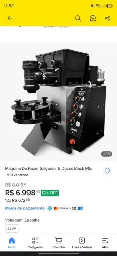 Máquina De Fazer Salgados E Doces Black Mix