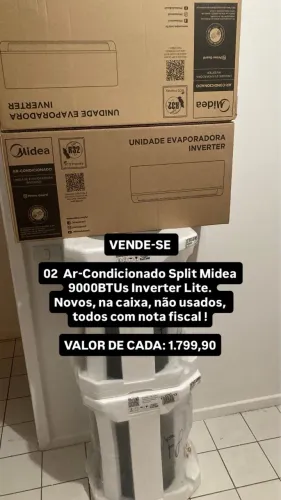 02 Ar-condicionado Split Midea 9000 BTUs Inverter Lite - 42EBVCA09M5
