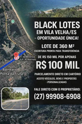 SEU TERRENO NA PRAIA ESTÁ AQUI! PARCELO, TROCO <br>? 2 LOTES NO BALNEÁRIO PONTA, avrpp