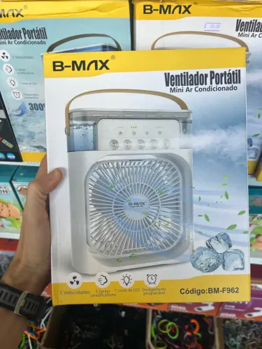 Mini Ventilador Umidificador Portátil com LED 3 Velocidades - Produto Novo