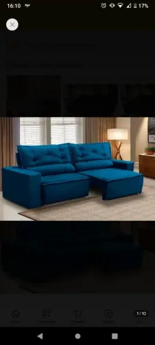 Sofá retrátil de molas 1.80m tecido suede