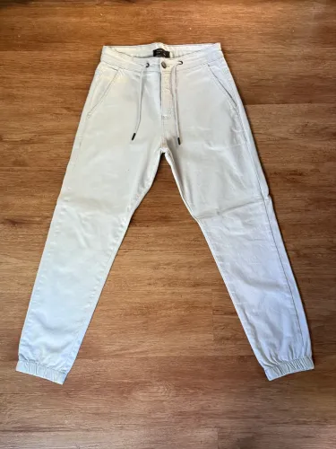 CALÇA JOGGER MASCULINA BRANCA | CASUAL - TAM 38