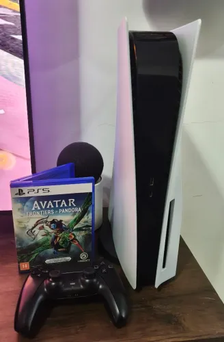 Playstation 5 Mídia Física 825 GB + Dualsense Preto + Jogo Avatar Frontiers of Pandora