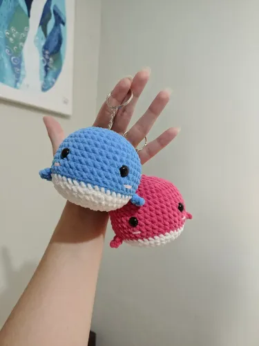 Baleia amigurumi fio chenille