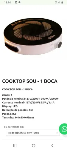 Coketoop de indução bivolt