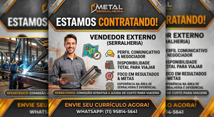 Vendedor externo serralheria
