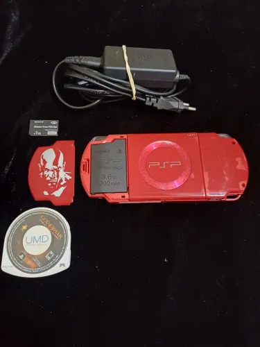 Sony Psp Red do God of War Edição Limitada, tudo Original!