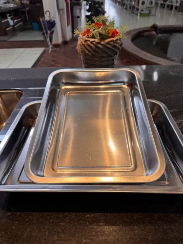 CONJUNTO DE FORMAS RETANGULAR EM INOX 2 PEÇAS