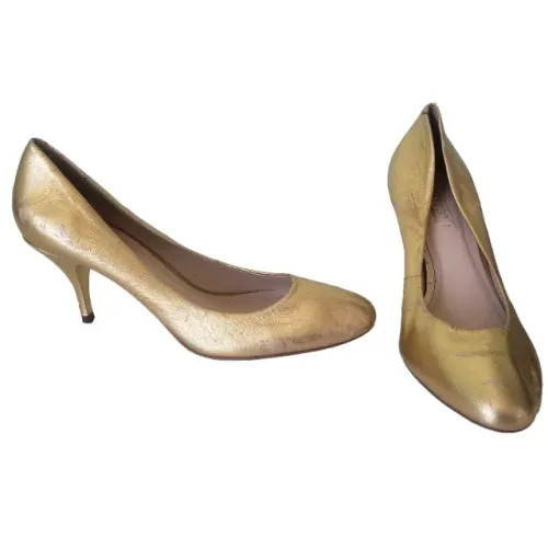 Sapato Arezzo Original Scarpin Salto Alto Tamanho 39 Dourado