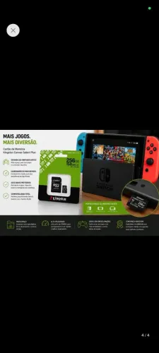 Cartão SD 256gb Original Kingston pra Nintendo Switch