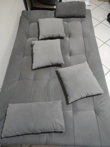 Sofacama premi 3 lugares cor cinza chumbo