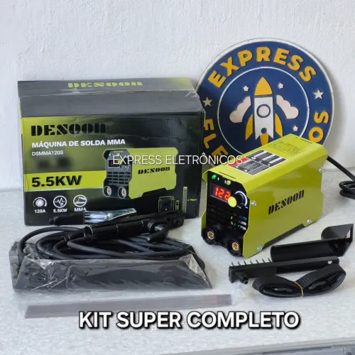 *KIT COMPLETO* MÁQUINA DE SOLDA 120A PROFISSIONAL COM VISOR DESSON