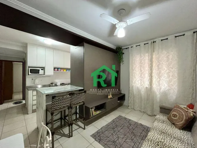 Apartamento à beira mar com 1 quarto, 1 vaga à venda em Jardim Astúrias, Guarujá