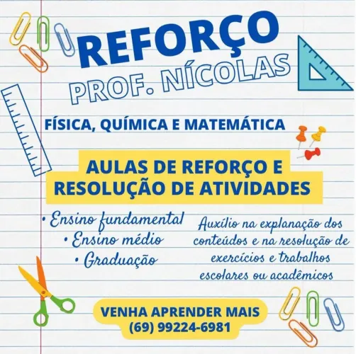 Aulas particulares, Acompanhamento escolar e Concurso: Matemática, Física e Química