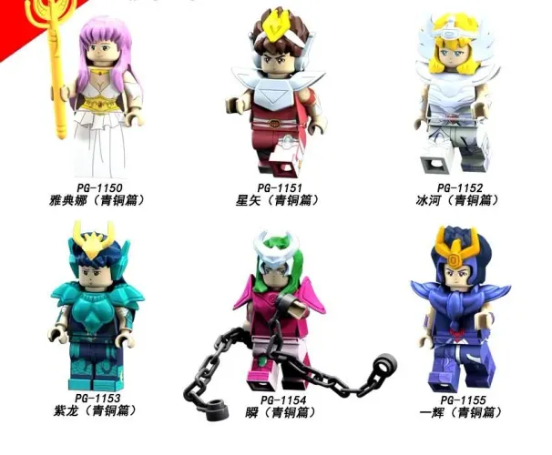 Blocos de montar Cavaleiros do Zodíaco Saint Seiya kit 6